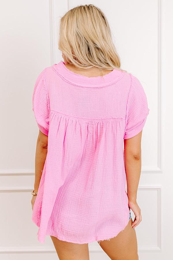 Impressions Vista Views Gauze Top In Pink