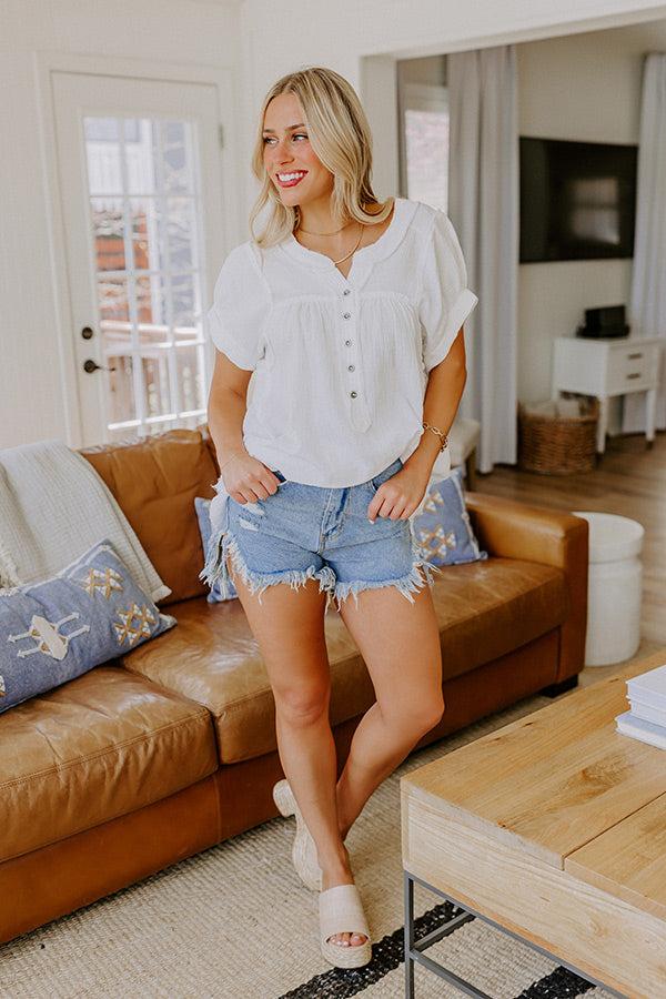 Impressions Vista Views Gauze Top In White