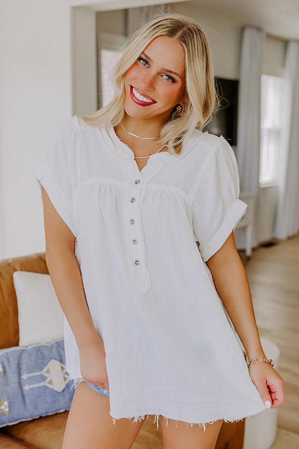 Impressions Vista Views Gauze Top In White