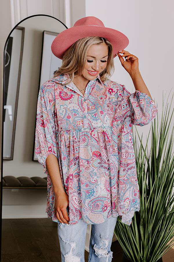 Impressions Viva La Travel Paisley Tunic In Pink