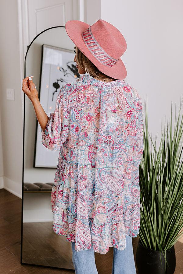 Impressions Viva La Travel Paisley Tunic In Pink