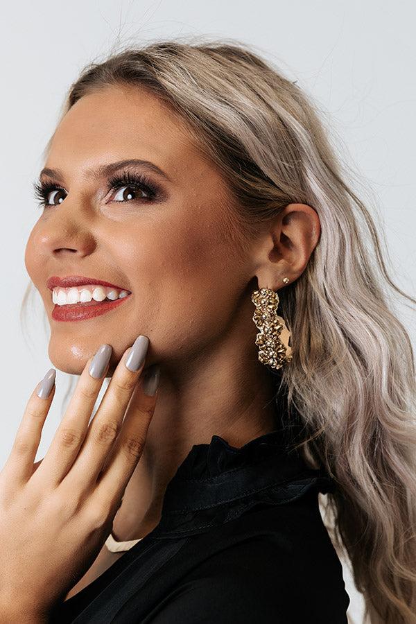 Impressions Warm Glow Beaded Hoop Earrings