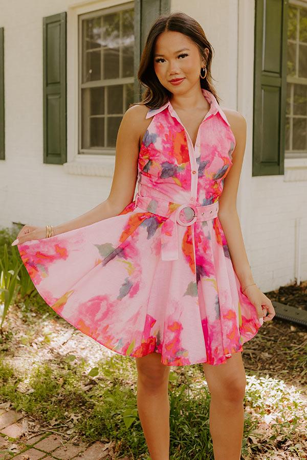 Impressions Watercolor Blooms Mini Dress