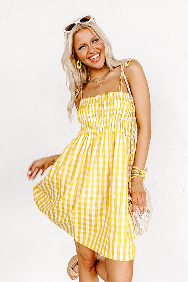 Impressions Waterloo Gingham Dress In Yellow