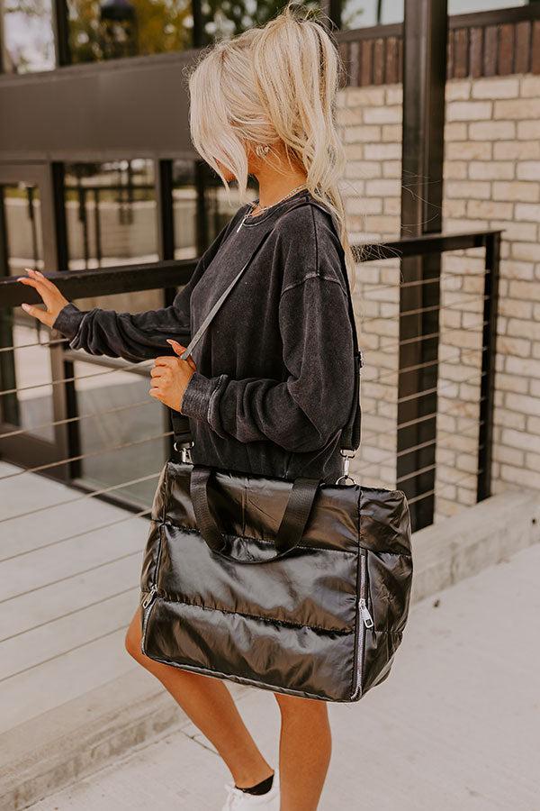 Impressions Weekend Getaway Puffer Tote In Black