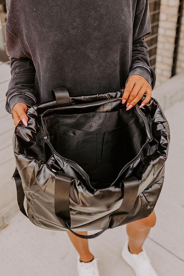 Impressions Weekend Getaway Puffer Tote In Black