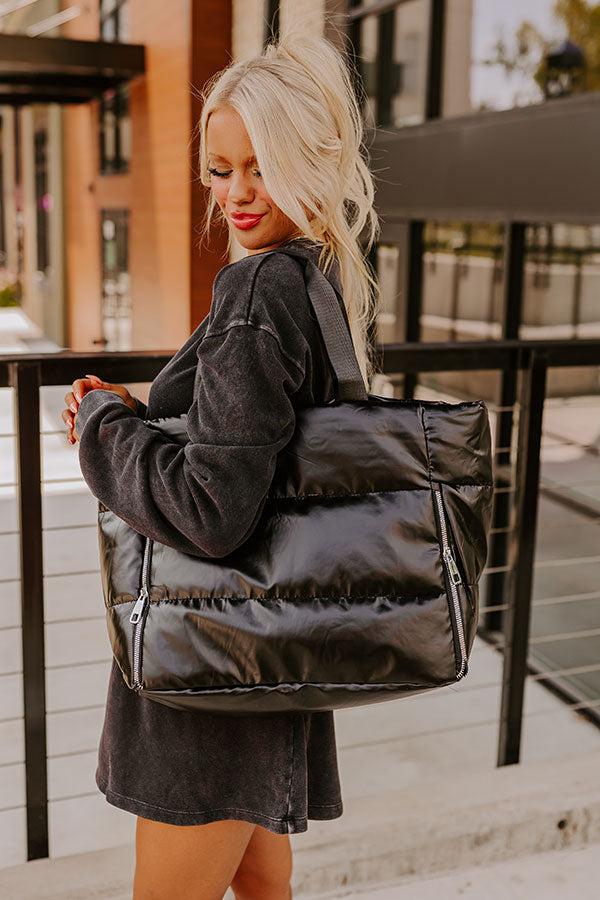 Impressions Weekend Getaway Puffer Tote in Black
