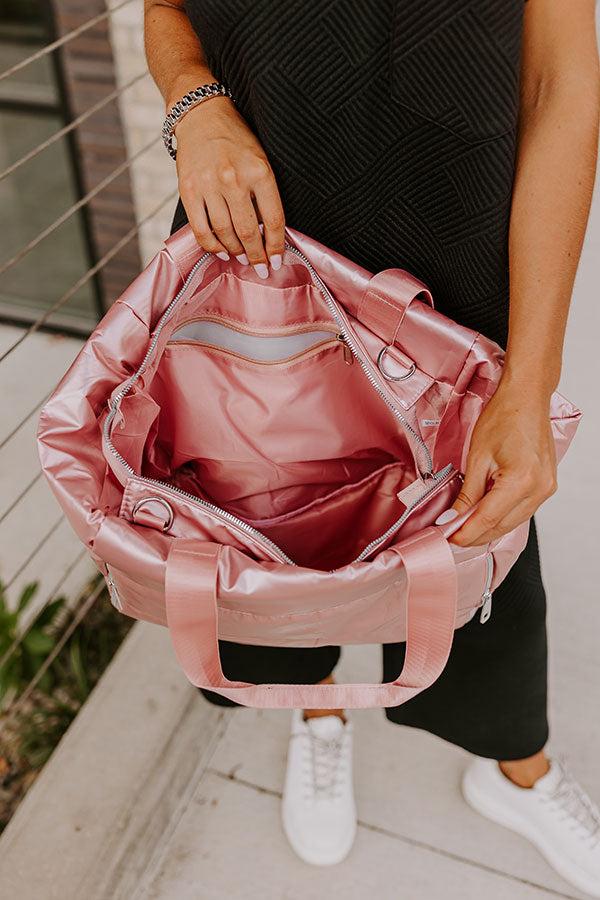 Impressions Weekend Getaway Puffer Tote In Pink