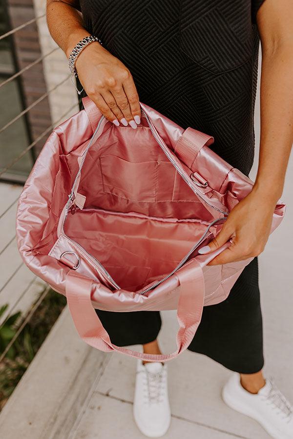 Impressions Weekend Getaway Puffer Tote In Pink