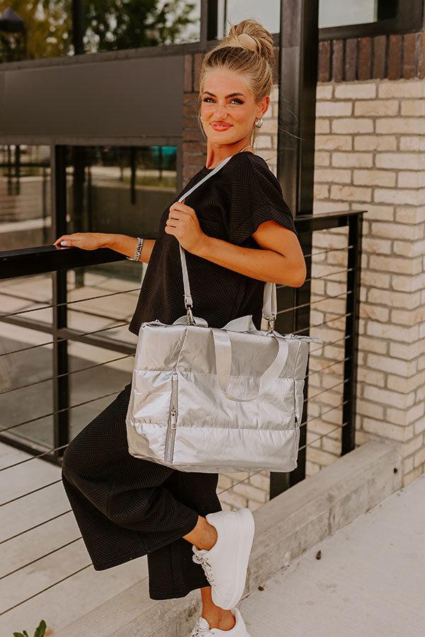 Impressions Weekend Getaway Puffer Tote in Silver