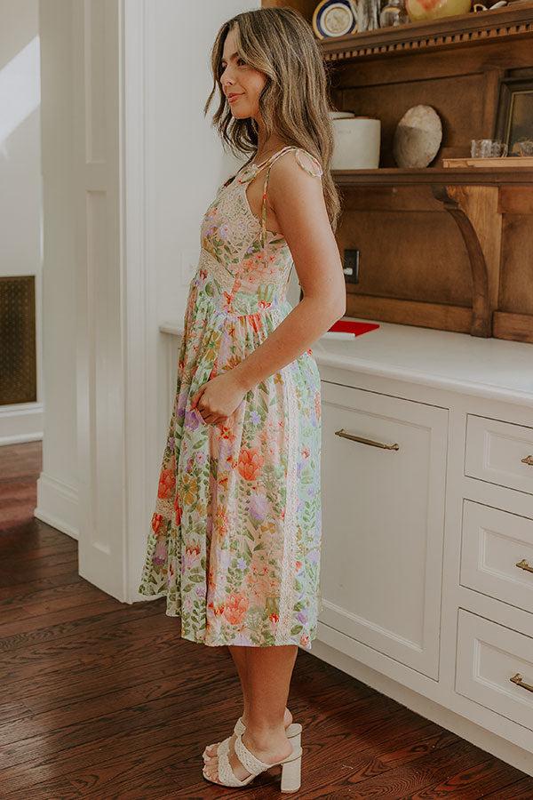 Impressions Whimsical Ways Floral Midi Dress