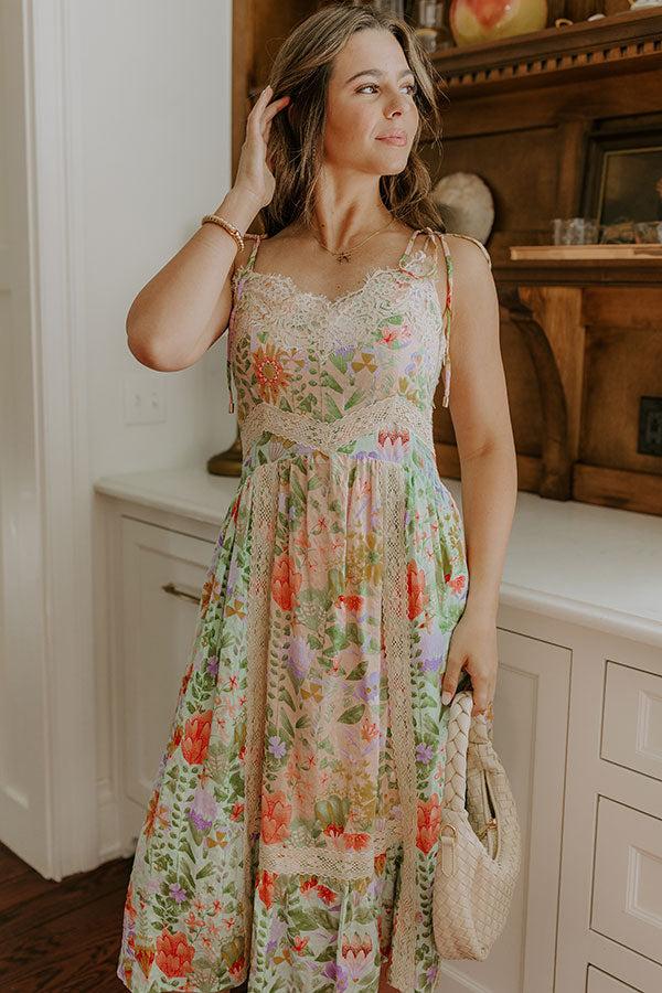 Impressions Whimsical Ways Floral Midi Dress