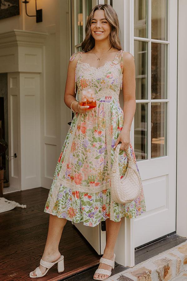Impressions Whimsical Ways Floral Midi Dress