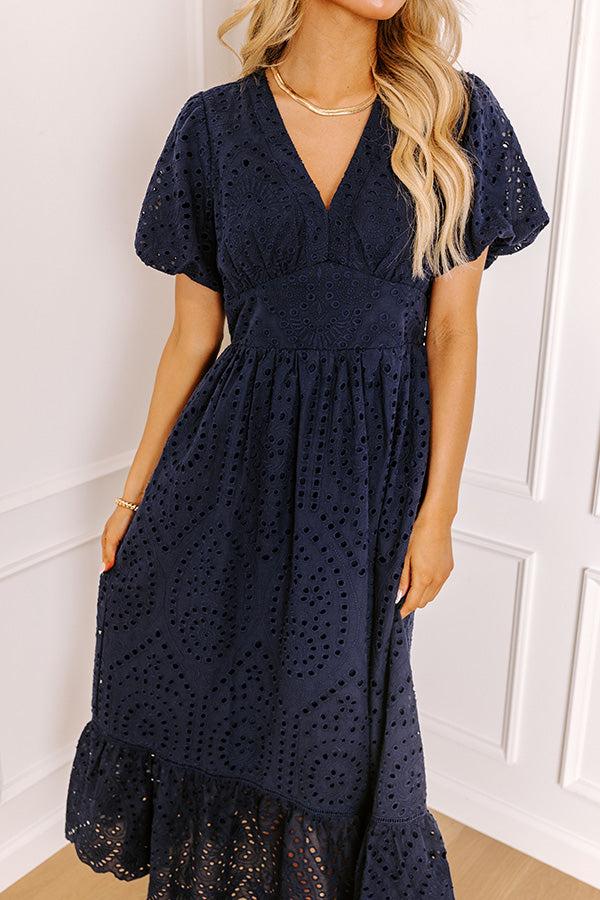 Impressions Whispered Charm Eyelet Maxi Dress