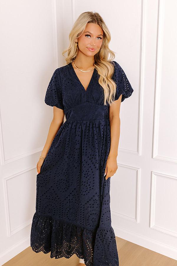 Impressions Whispered Charm Eyelet Maxi Dress