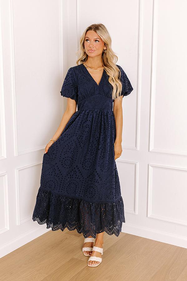 Impressions Whispered Charm Eyelet Maxi Dress