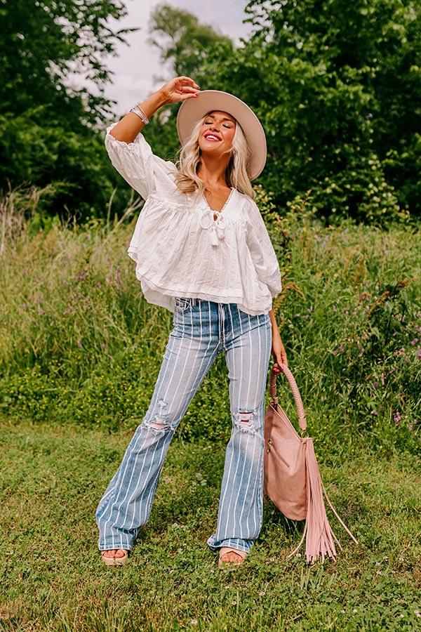 Impressions Wild Dreams Babydoll Top In White