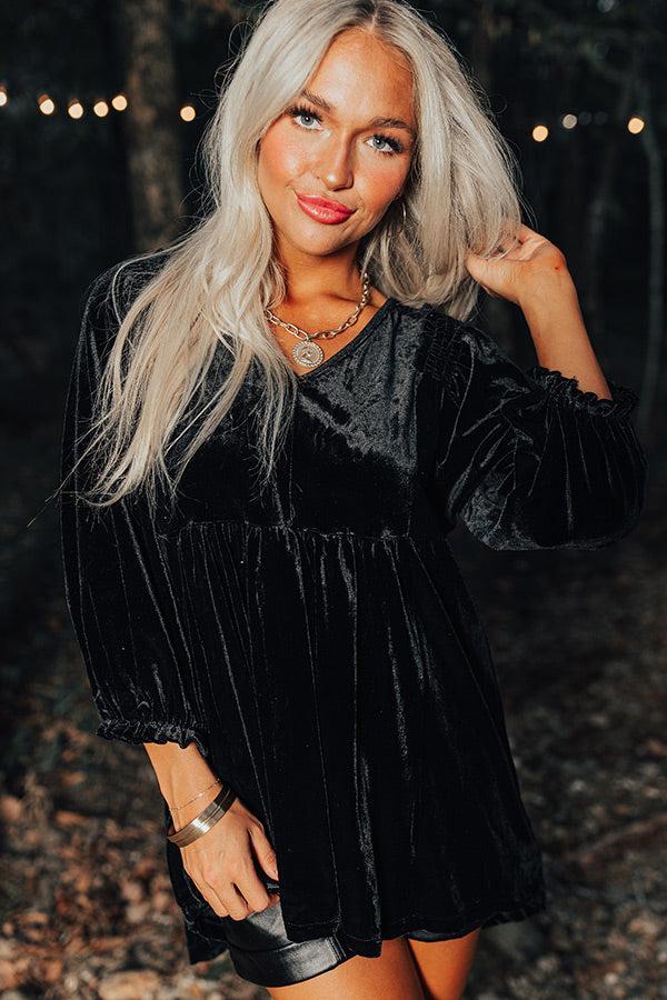 Impressions Winding Roads Velvet Babydoll Top