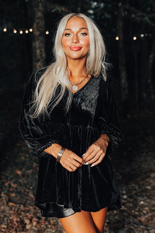 Impressions Winding Roads Velvet Babydoll Top