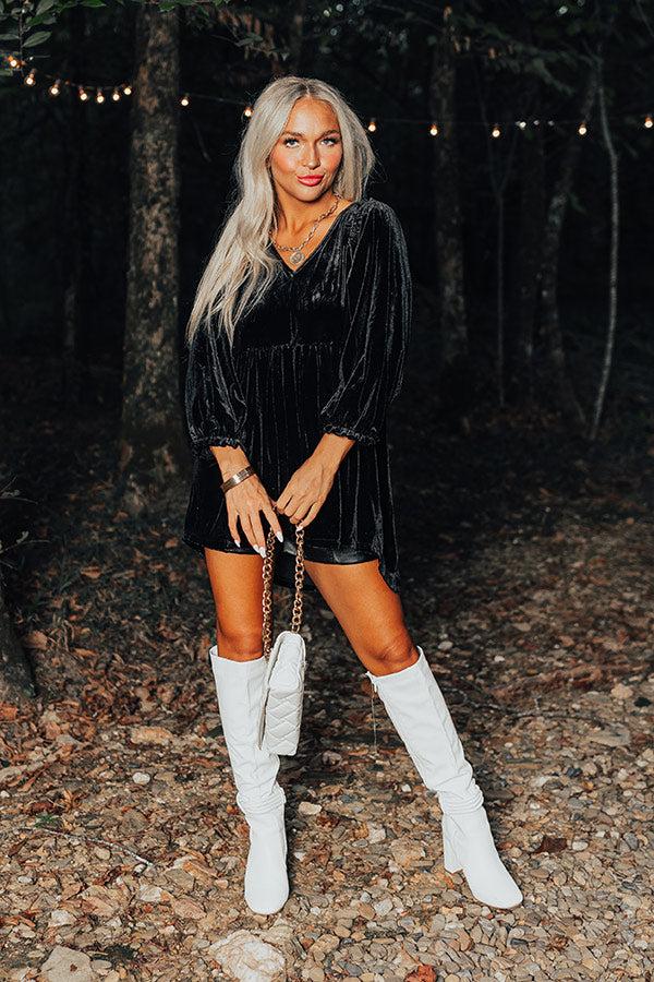 Impressions Winding Roads Velvet Babydoll Top