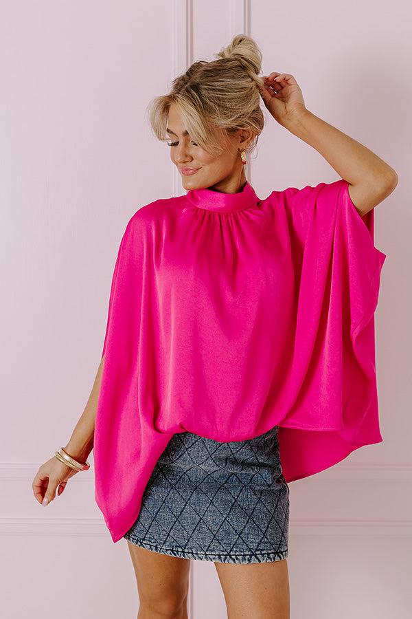 Impressions With You Always Shift Top in Hot Pink