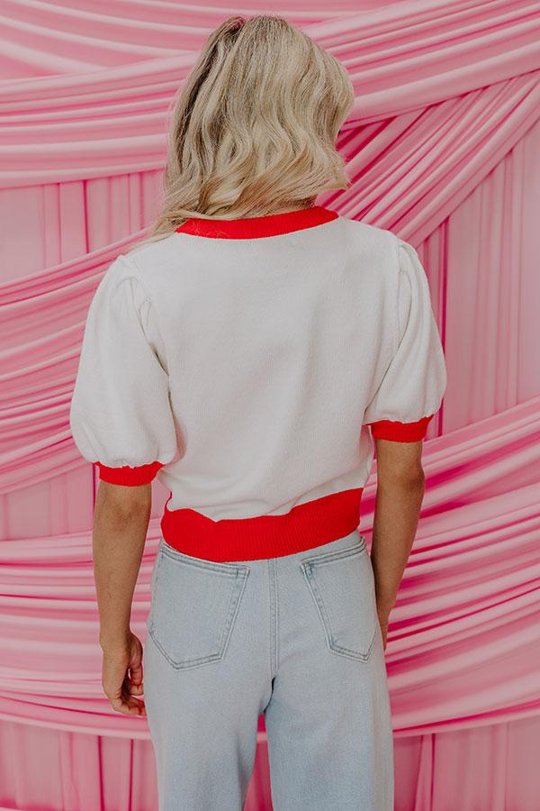 Impressions XOXO Sweater Top In Ivory