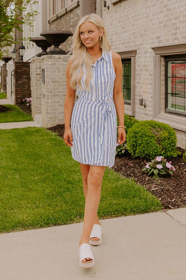 Impressions Yacht Club Social Stripe Mini Dress