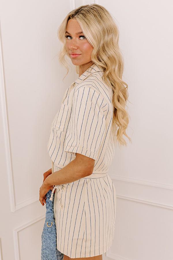 Impressions Yacht Party Stripe Denim Top