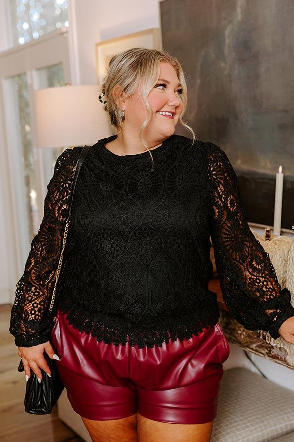 Impressions It's In The Details Crochet Top in Black Curves