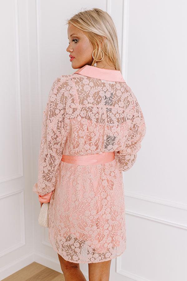 Impressions It's In The Details Lace Mini Dress In Blooming Dahlia