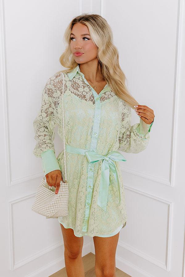Impressions It's In The Details Lace Mini Dress In Mint