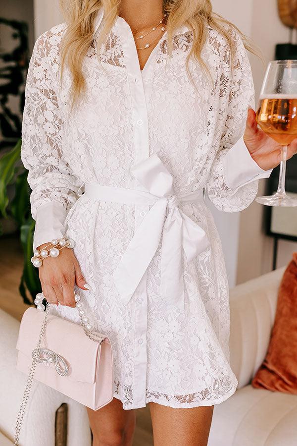 Impressions It's In The Details Lace Mini Dress In White