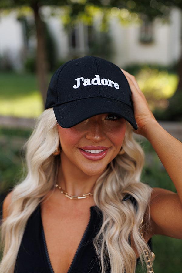 Impressions J'adore Embroidered Baseball Cap In Black