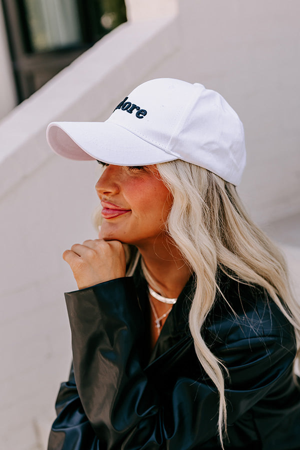 Impressions J'adore Embroidered Baseball Cap In White