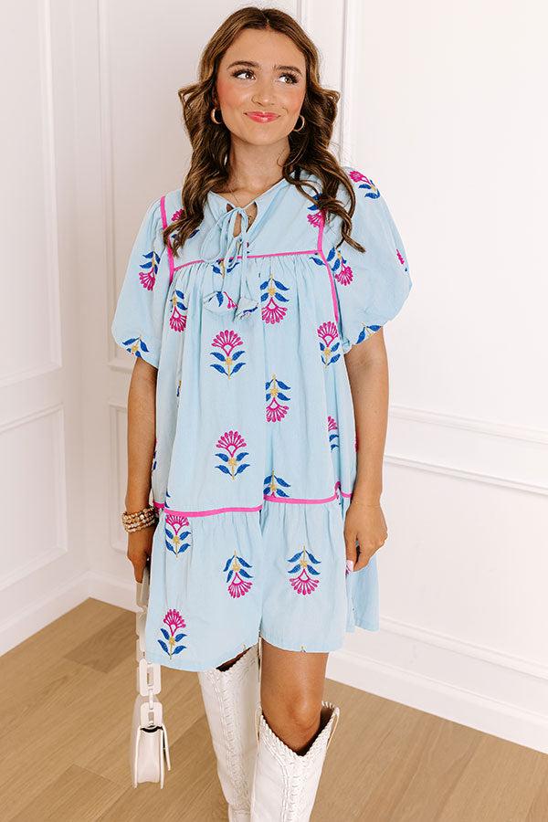 Impressions Joyful Bloom Floral Embroidered Mini Dress