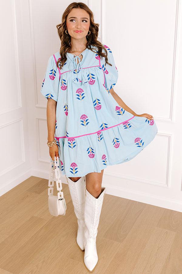 Impressions Joyful Bloom Floral Embroidered Mini Dress