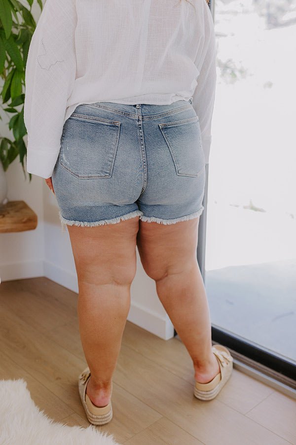Impressions JUDY BLUE Maeve High Waist Distressed Shorts Curves