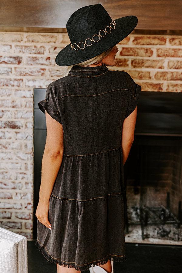 Impressions Kaleidoscope Ways Mineral Wash Mini Dress In Black