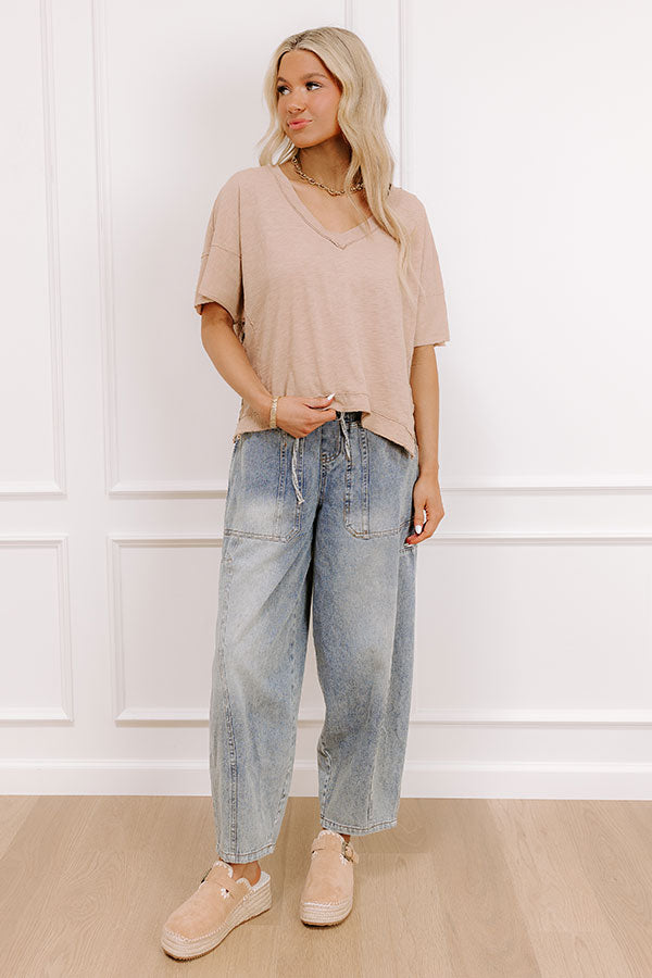 Impressions Keeping It Casual Heathered Tee In Iced Mocha