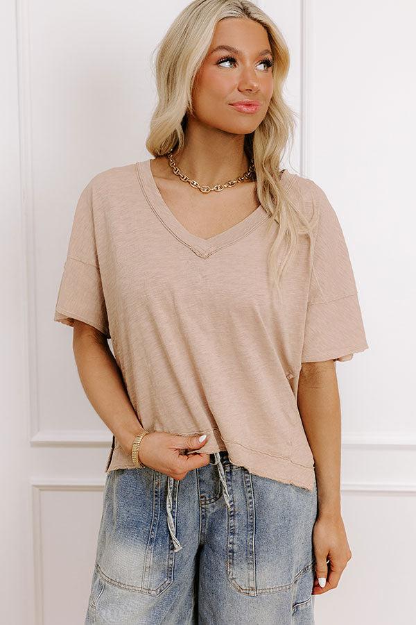 Impressions Keeping It Casual Heathered Tee In Iced Mocha