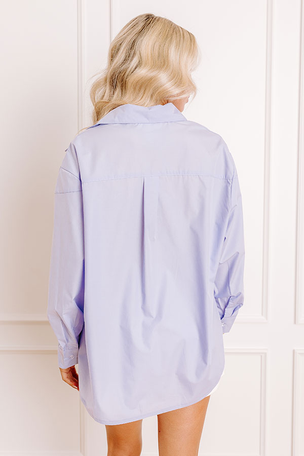 Impressions Kind Eyes Oversized Button Up In Lavender