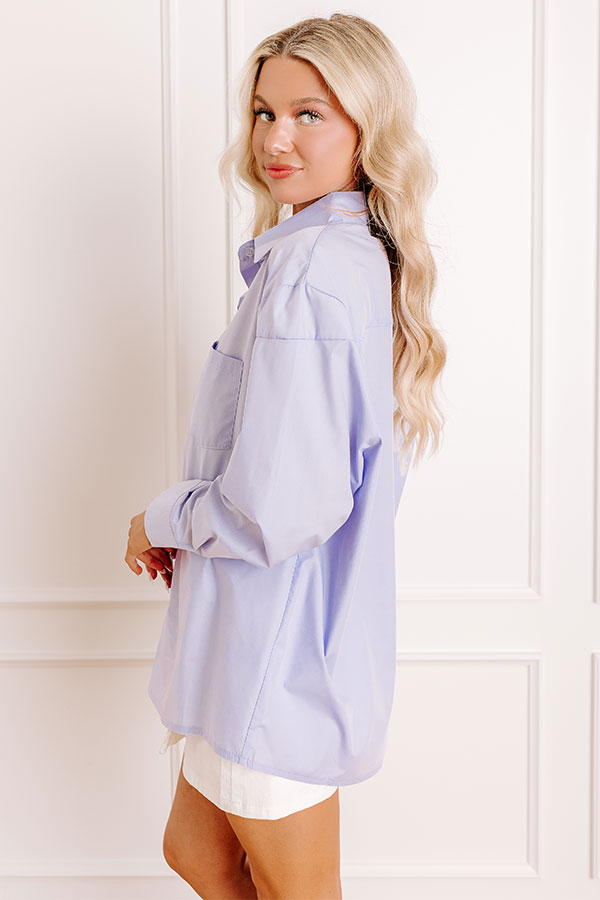 Impressions Kind Eyes Oversized Button Up In Lavender