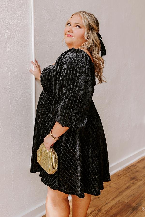 Impressions Kiss At Midnight Velvet Mini Dress Curves