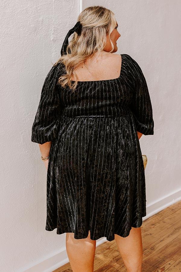 Impressions Kiss At Midnight Velvet Mini Dress Curves