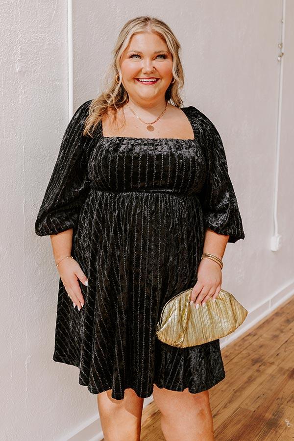 Impressions Kiss At Midnight Velvet Mini Dress Curves