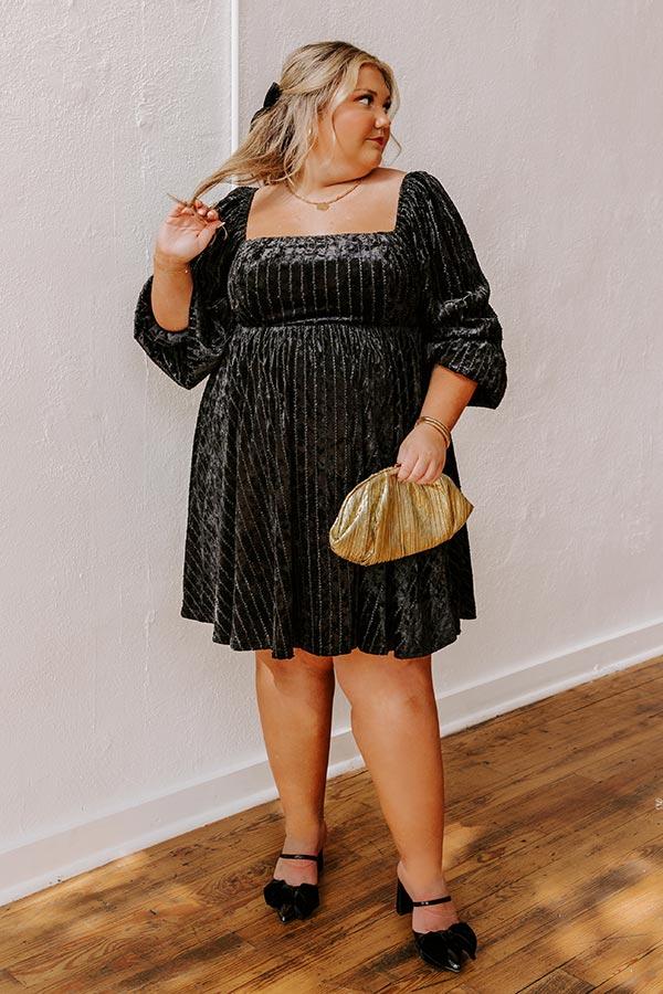 Impressions Kiss At Midnight Velvet Mini Dress Curves