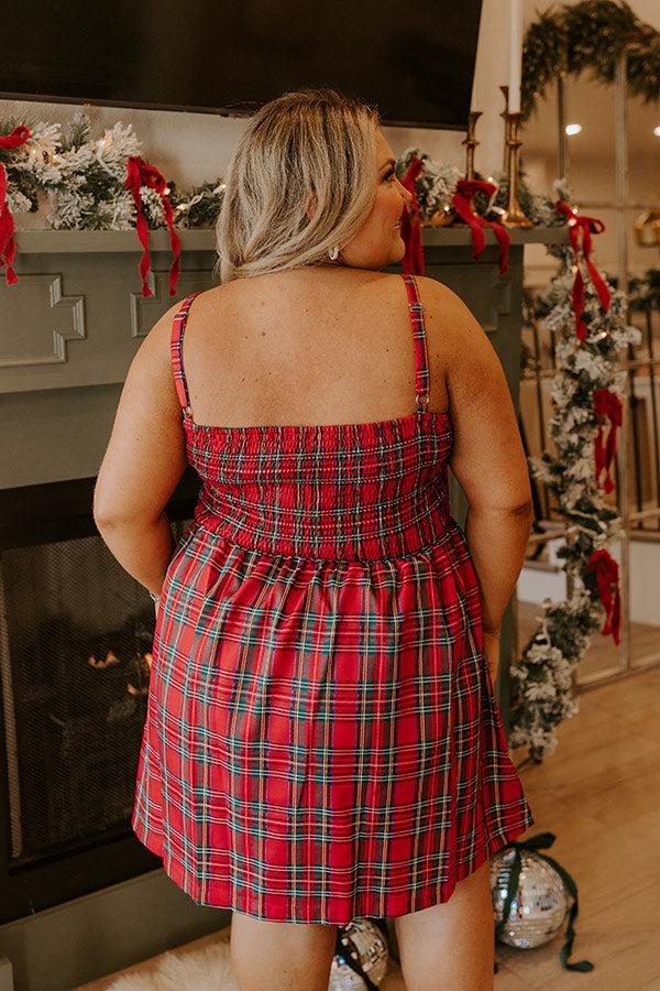 Impressions Kiss Under The Mistletoe Plaid Mini Dress Curves