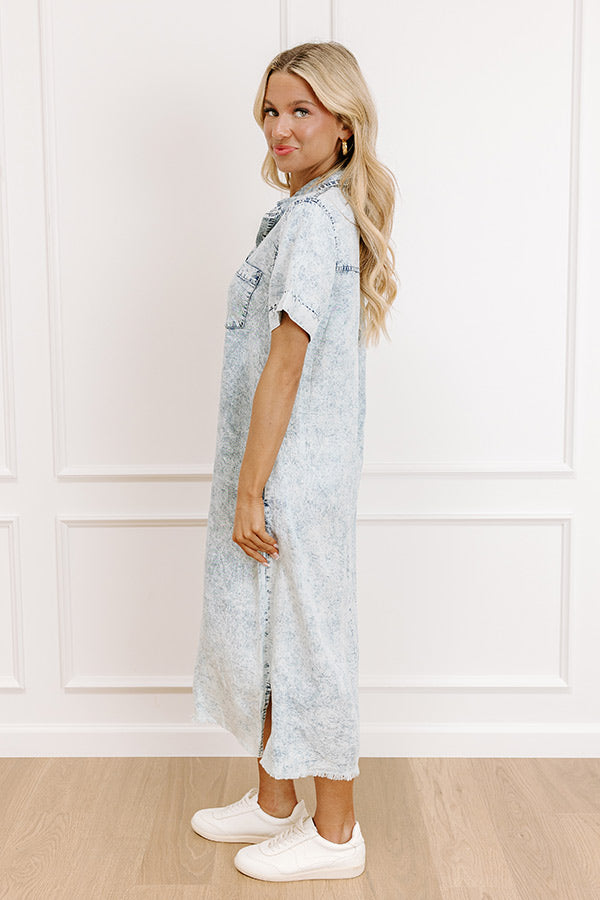 Impressions Lake Days Ahead Chambray Midi In Light Wash