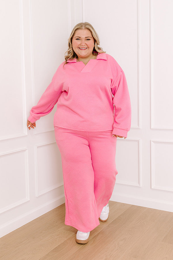 Impressions Lattes First High Waist Trousers in Bubblegum Pink Curves