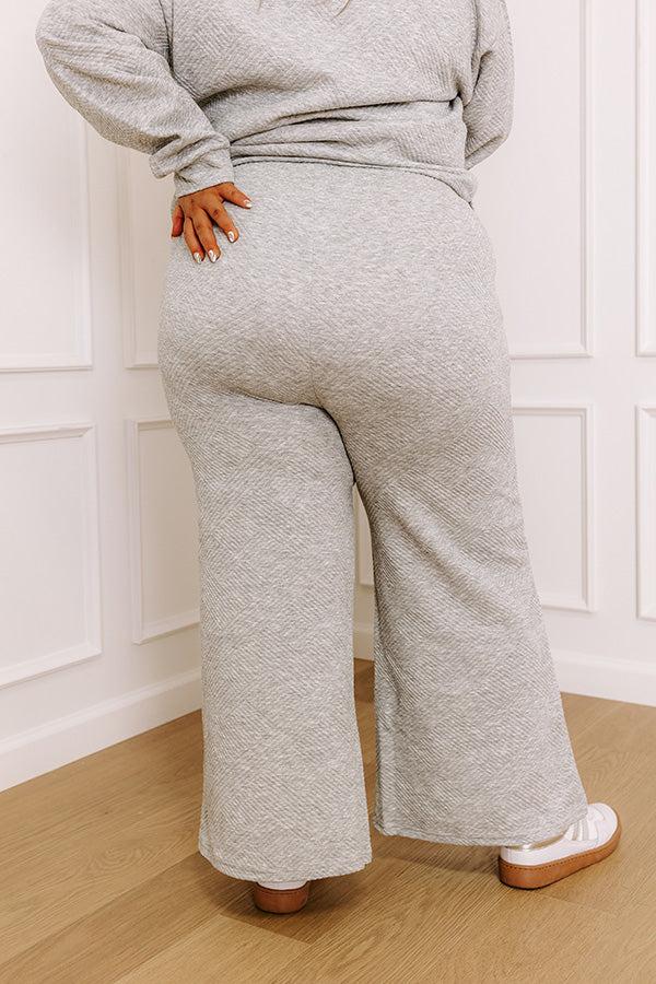 Impressions Lattes First High Waist Trousers In Grey Curves